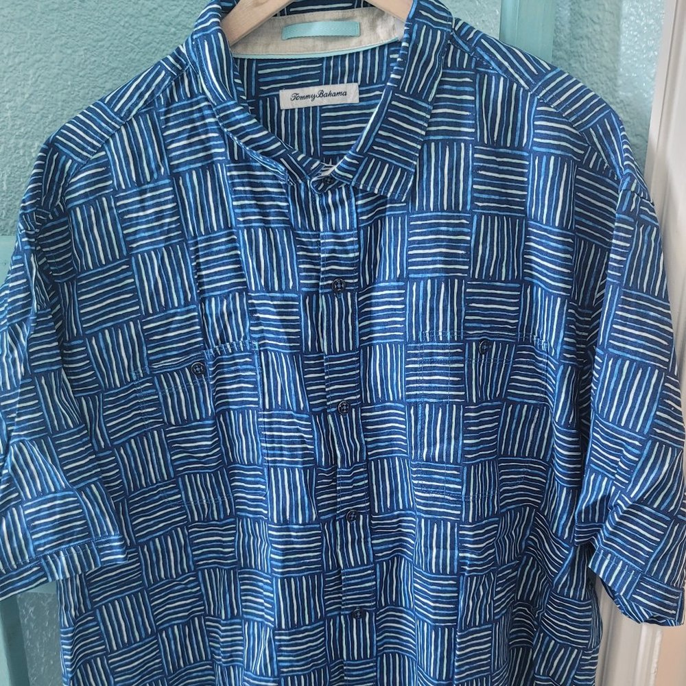 TOMMY BAHAMA MENS LEI COMO CHECK GEO PRINT  3X